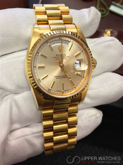 rolex oro day date|solid gold rolex day date.